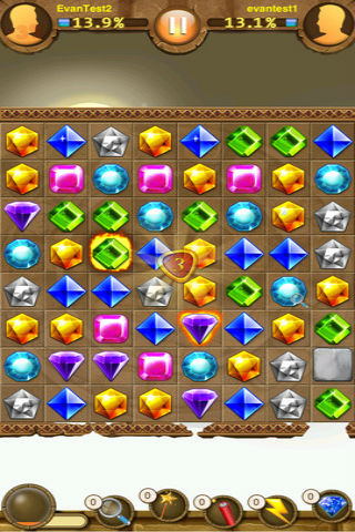 游戏画面会出现各种各样,不同颜色的宝石,游戏的规则就是通过交换相邻