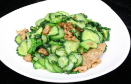 虾干肉片炒黄瓜