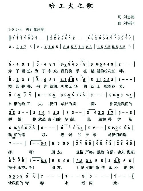 data-lemmaid="281616">哈尔滨工业大学 /a>校歌,由 a target="_blank