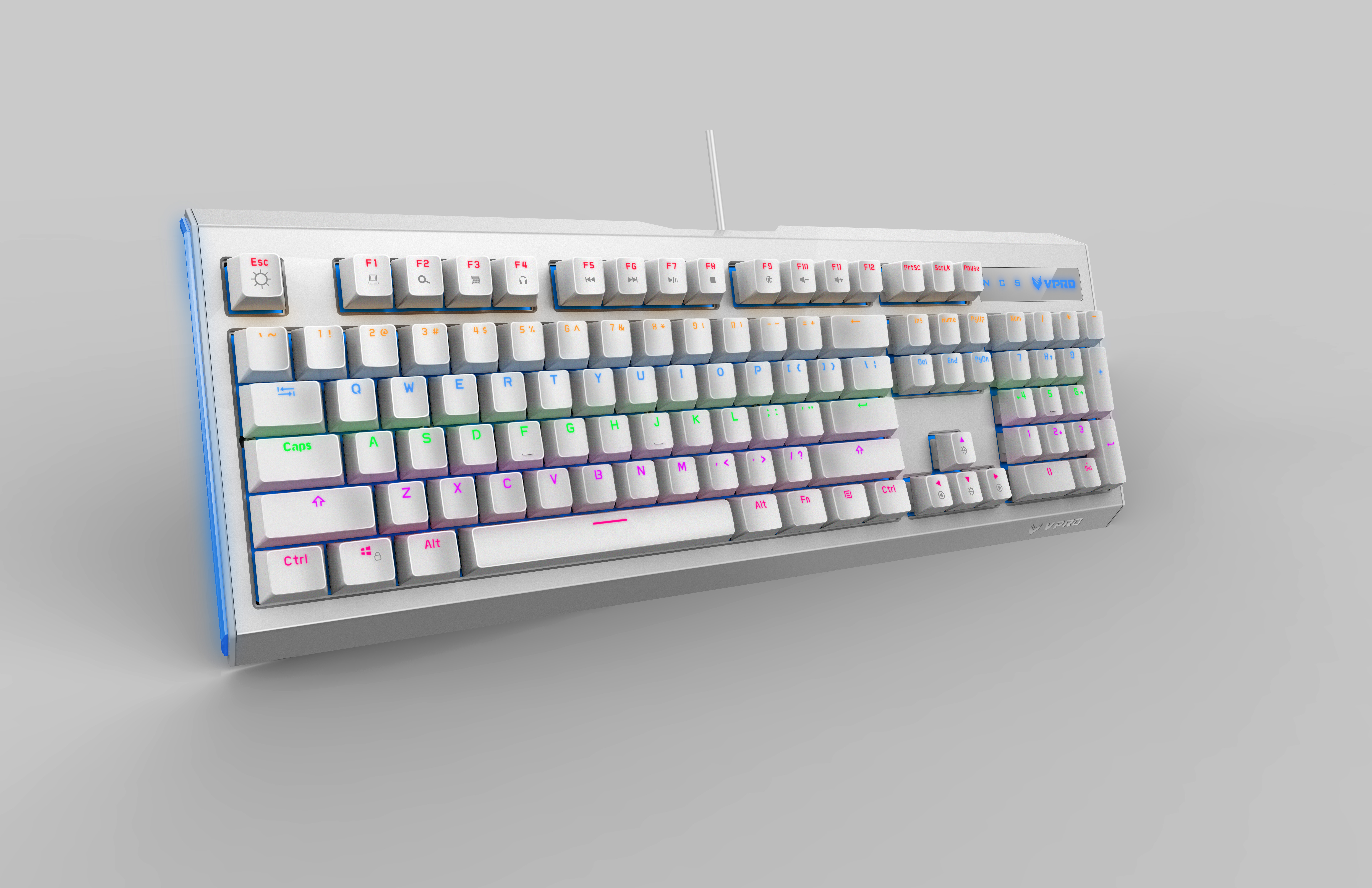 雷柏v500l混彩背光游戏机械键盘