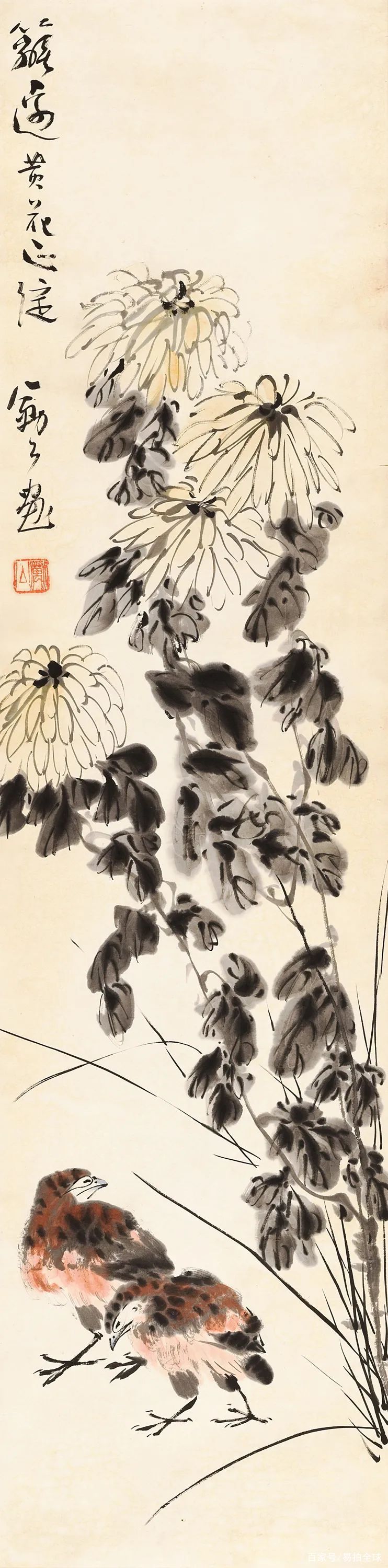 中国古美術・純手描き牧牛図三尺画芯・水墨画・李可染印款・書道品・宣紙・带水印 20161201111210916.jpg
