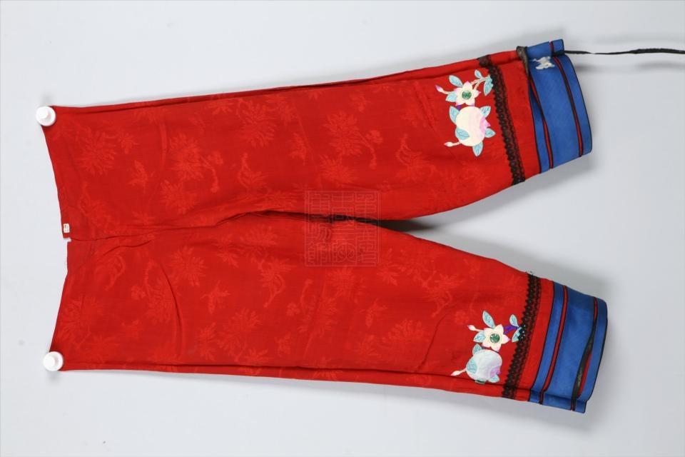 民国红湖绉绣花小裤