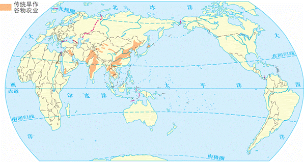 中国华北,东北和西北部分地区,中南半岛的山地,丘陵,印度德干高原和