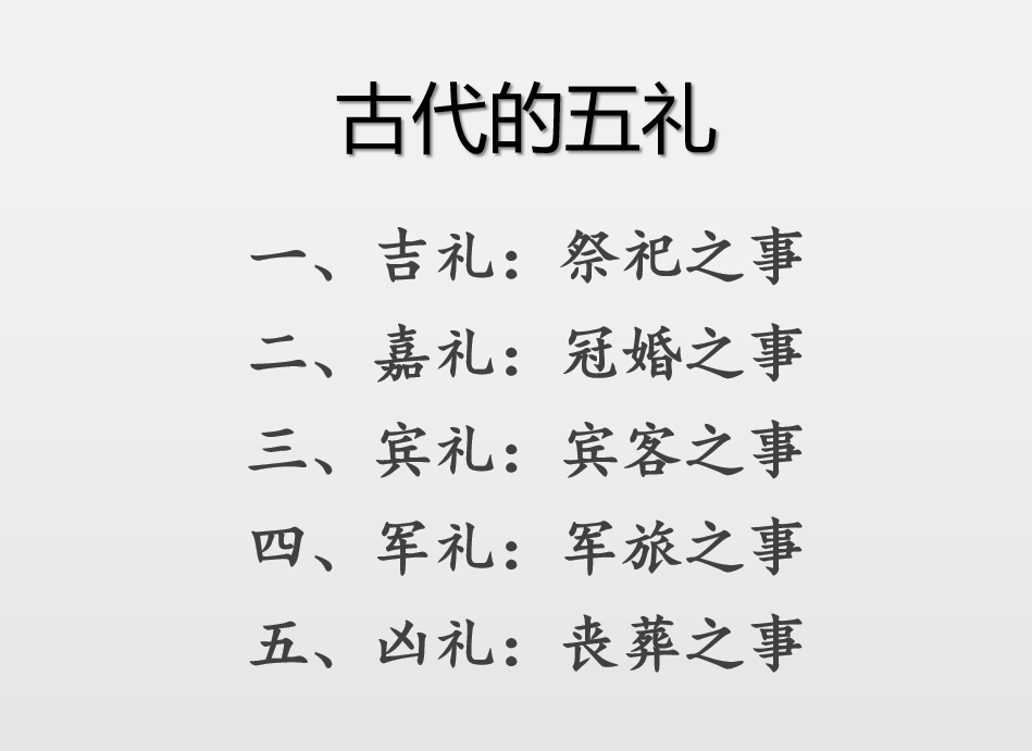 五礼,古代汉族礼仪总称