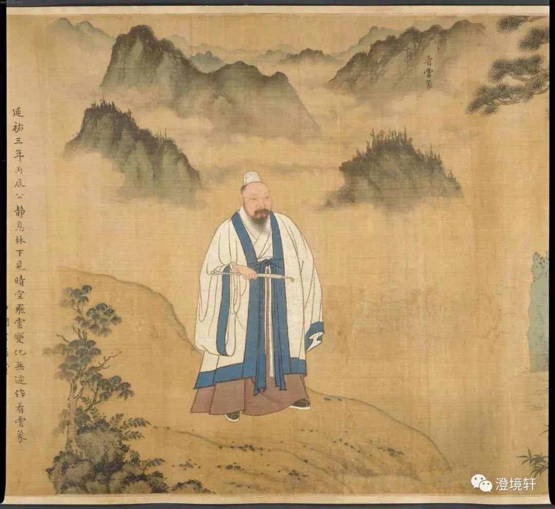 中国历代绘画之元陈芝田吴全节十四像并赞图欣赏_百科TA说