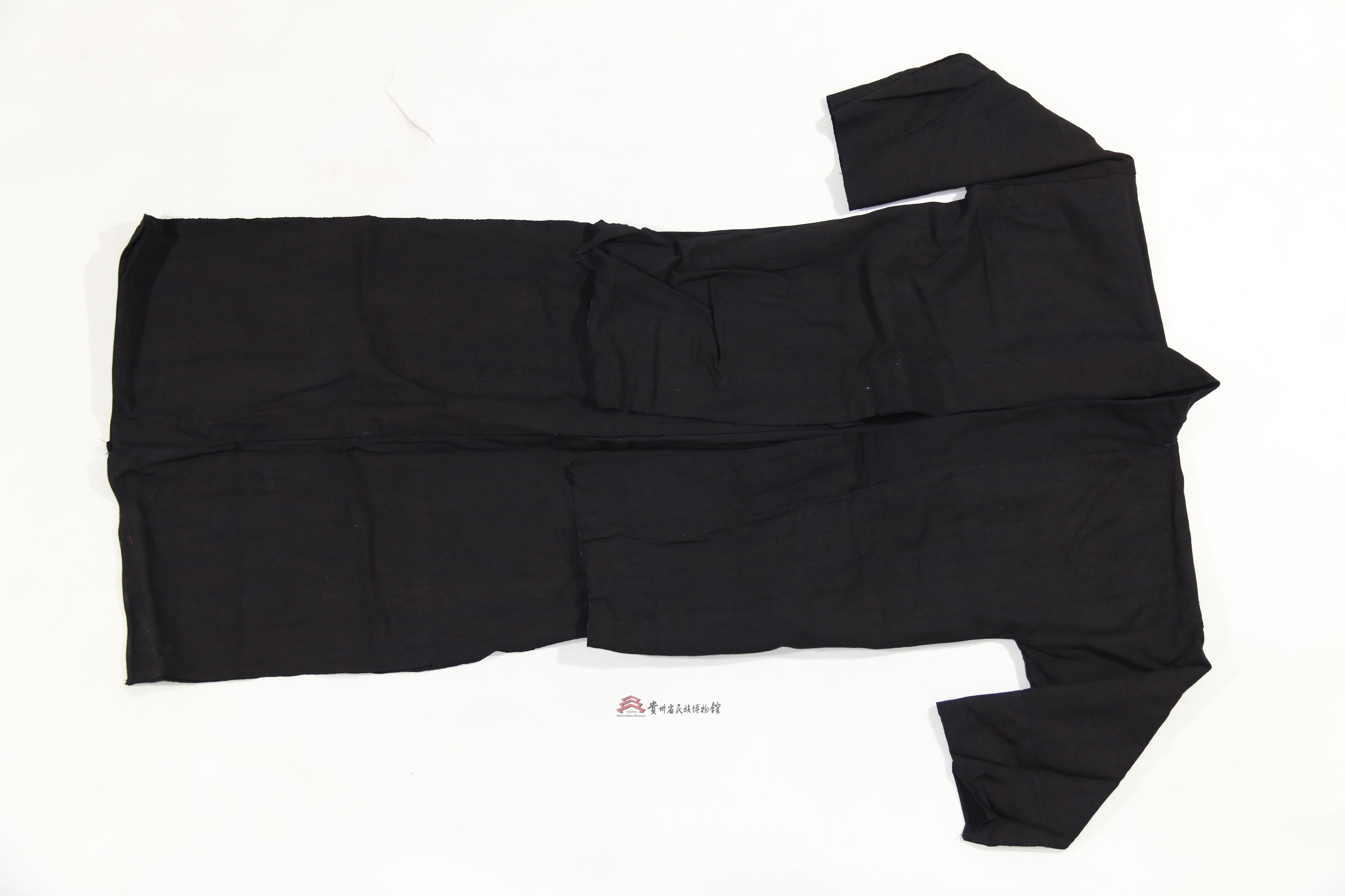 当代织金苗族青布对襟长摆衣