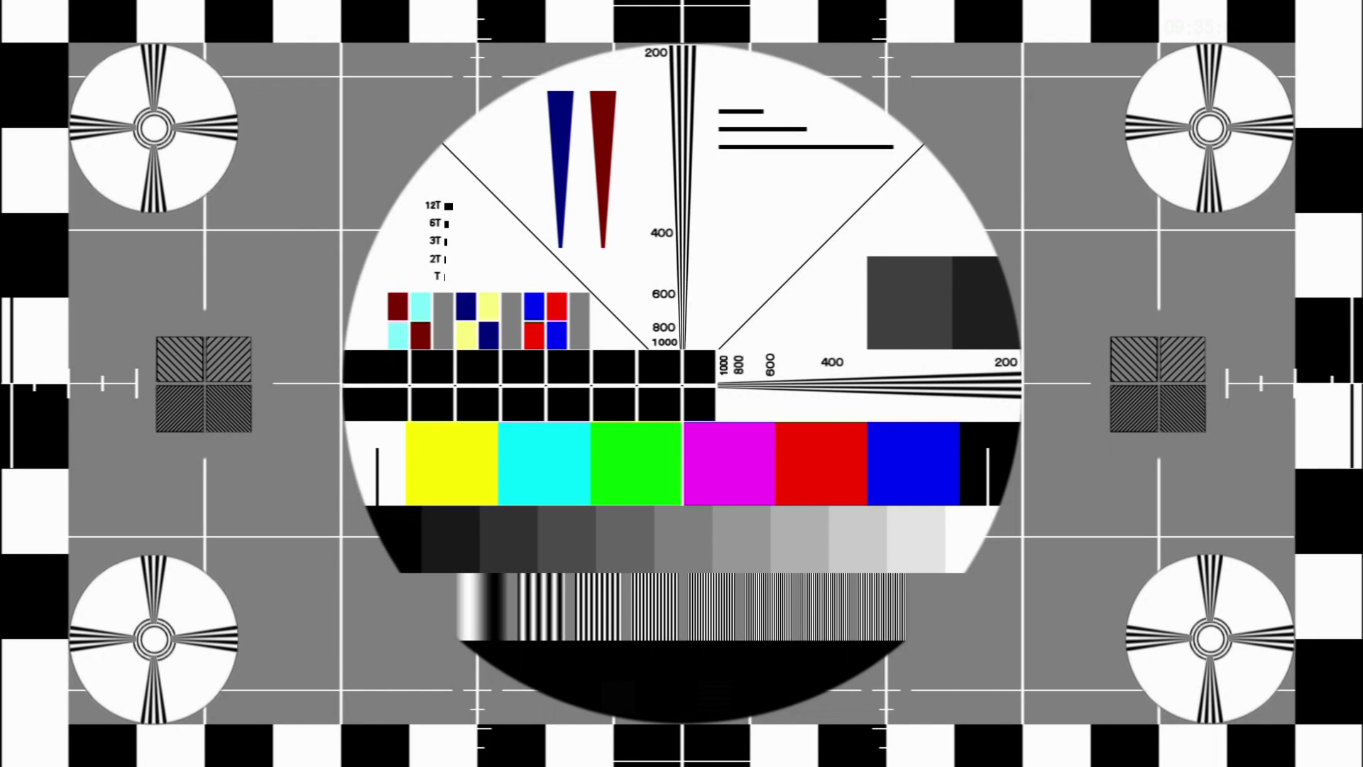  p>测试图(即电视信号测试图)又称测试卡,是指电视台在正常电视节目