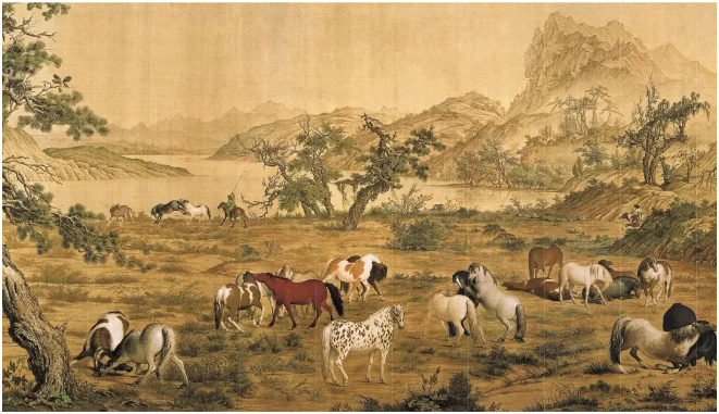 中国十大传世名画之一：郎世宁的《百骏图》_百科TA说