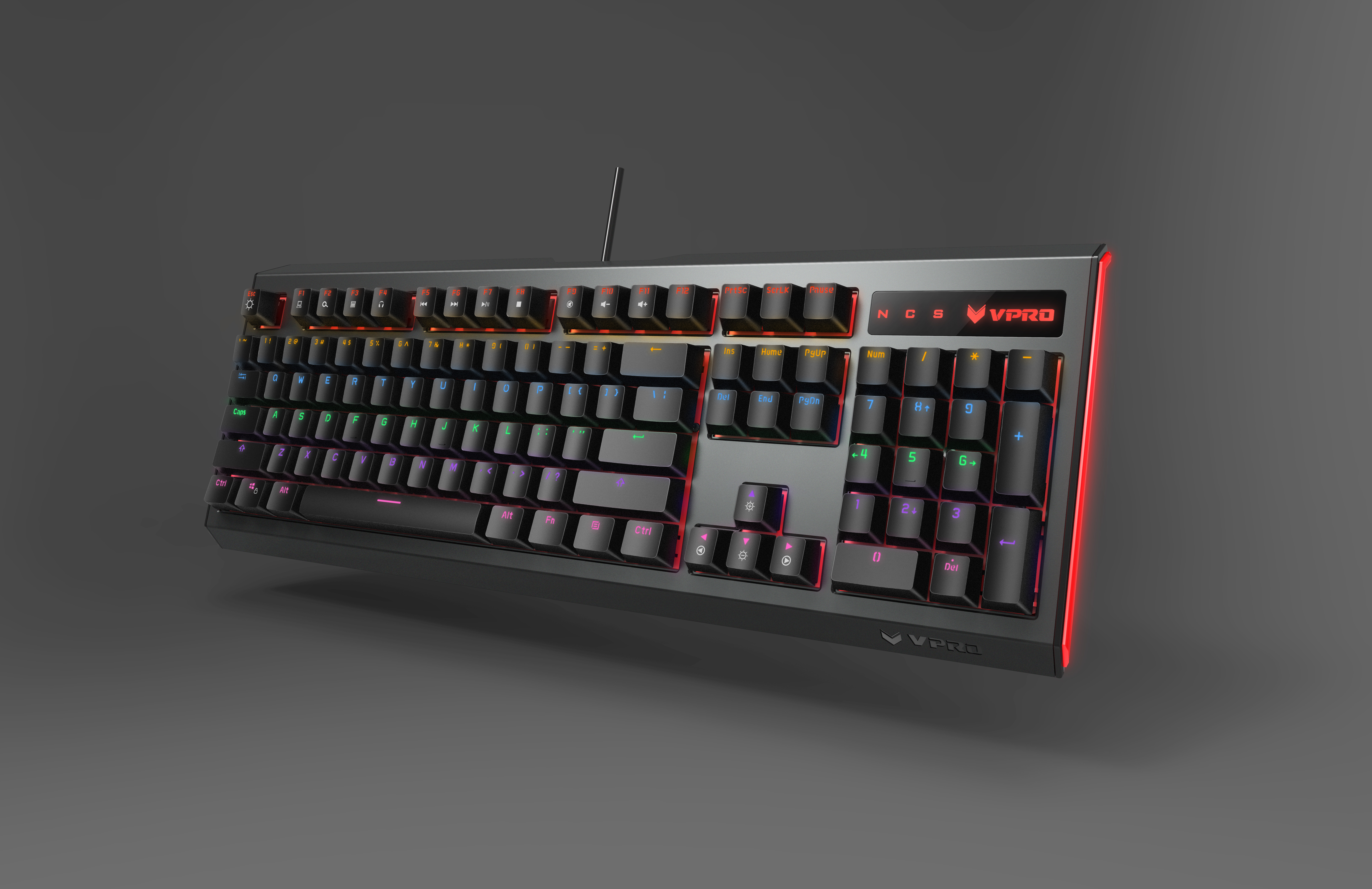 雷柏v500l混彩背光游戏机械键盘