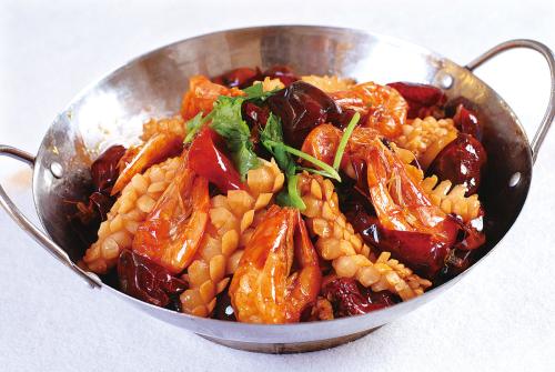 鱿鱼虾干锅