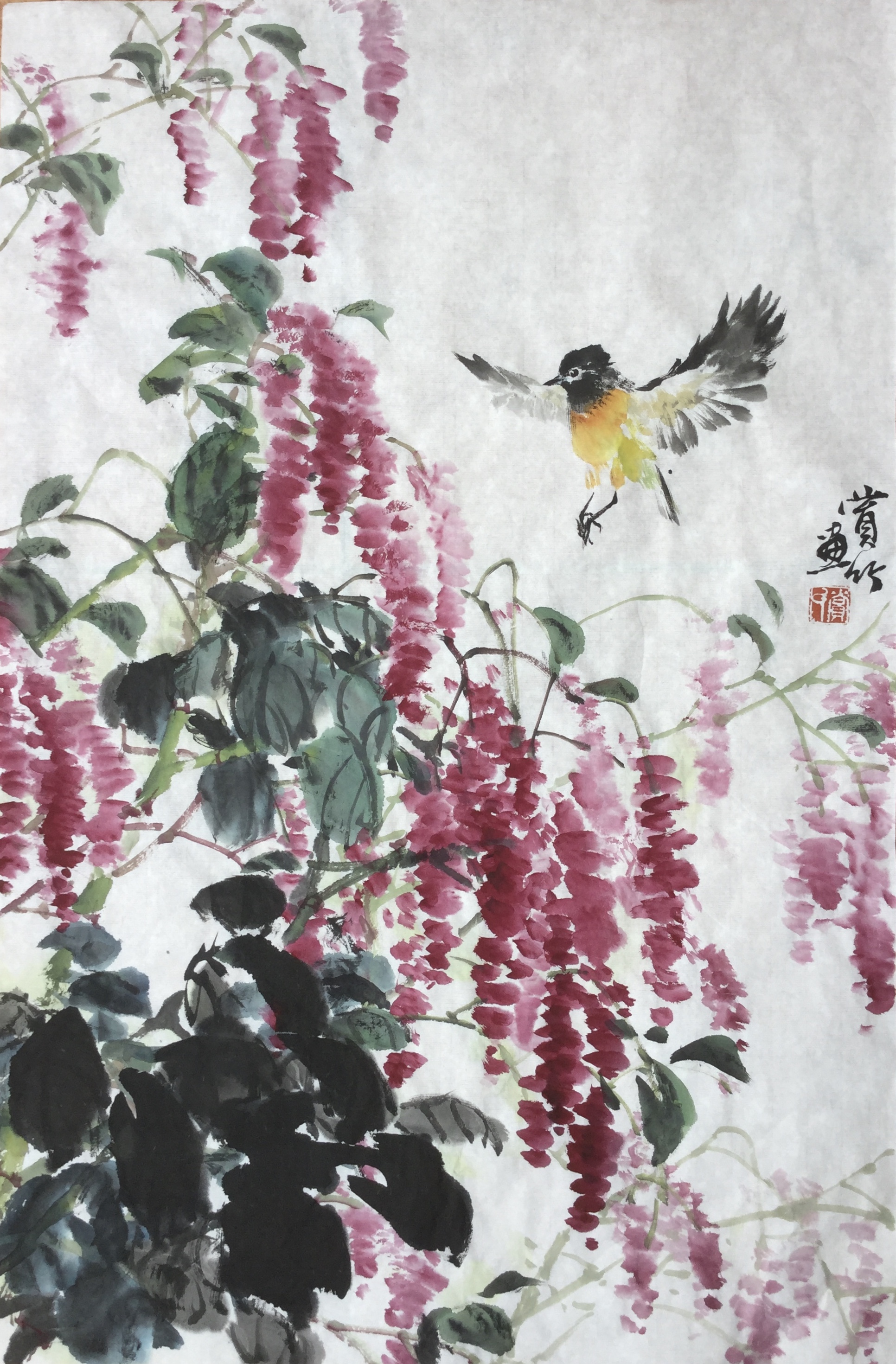  p>赏竹,著名花鸟画家,1948年生,20岁时拜花鸟画大师,中国美术学院