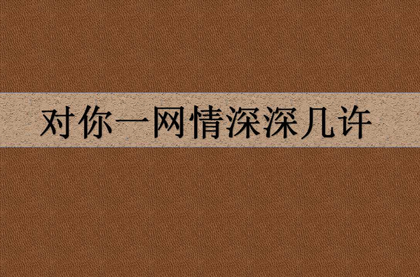 对你一网情深深几许