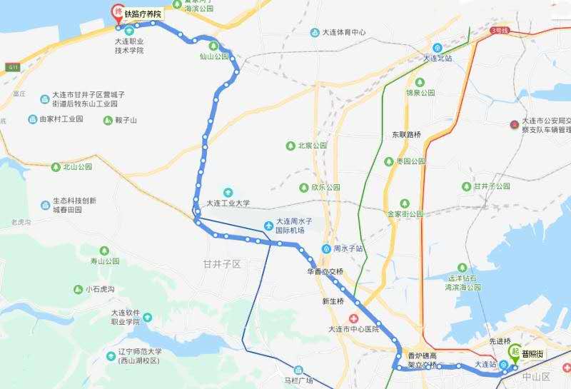 大连公交大连火车站-夏家河子线路