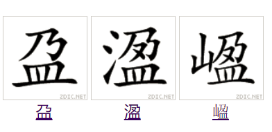 p>盈(拼音:yíng)为汉语一级通用规范汉字(常用字).