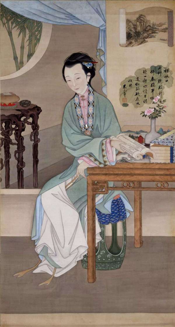 中国 清末 美人画 胤禛美人图（清代绢本绘画）_百度百科