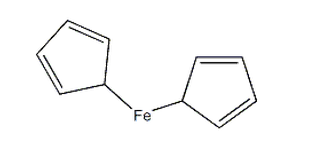  p>二茂铁是一种具有芳香族性质的有机过渡金属化合物,化学式为fe(c 