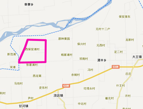  p>户县西保村,位于户县渭河滩,属涝店镇,又叫"西保安滩",东跨户县