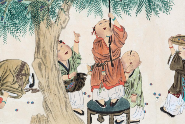  p>《扑枣图》是徐乐乐创作的绘画作品. /p>