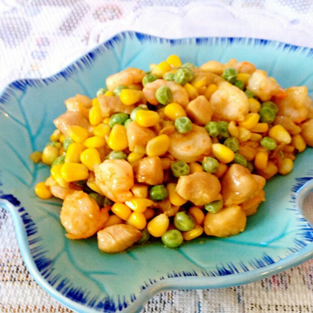 玉米青豆鸡丁