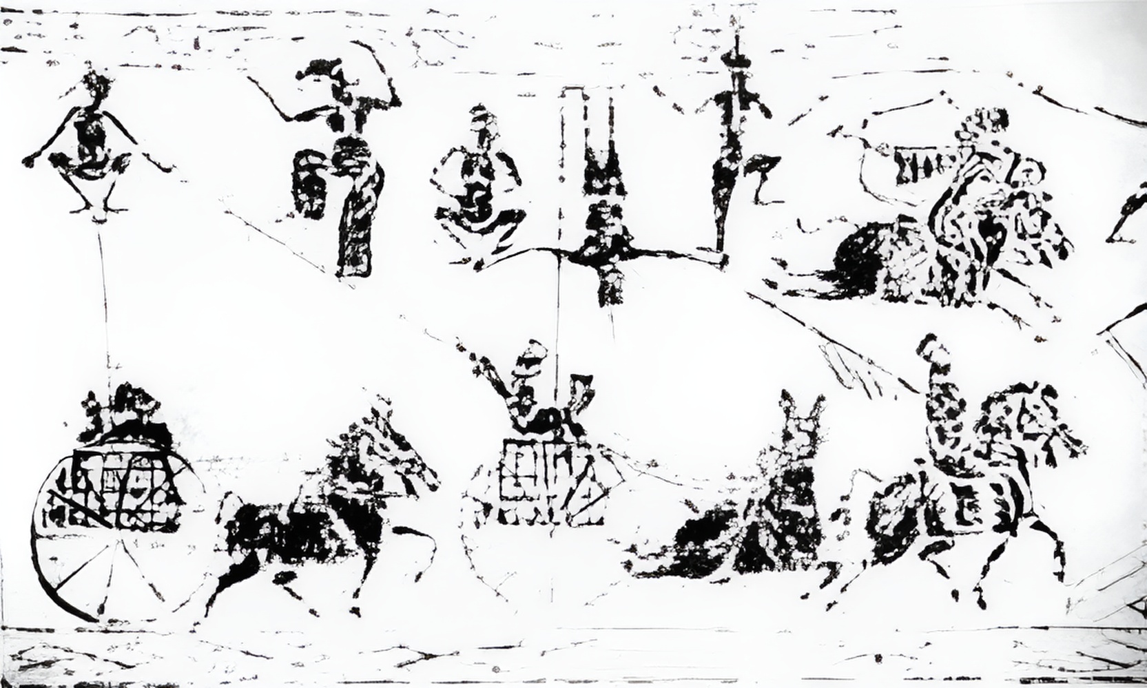 戏车汉画像砖