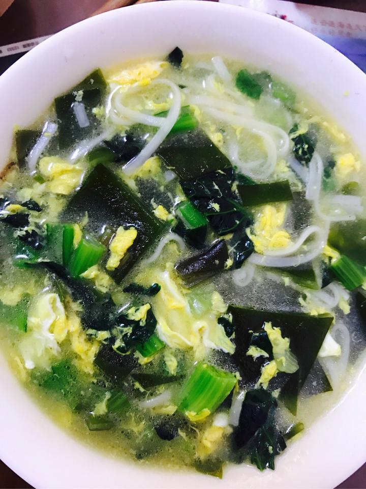 青菜海带年糕汤