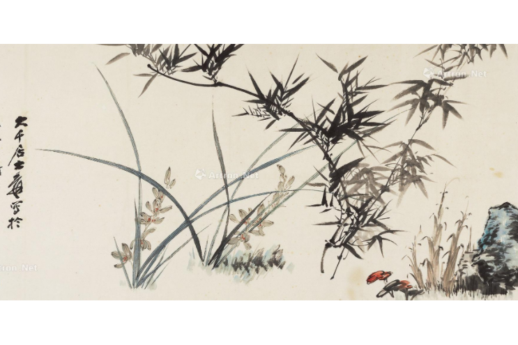 兰竹芝石图