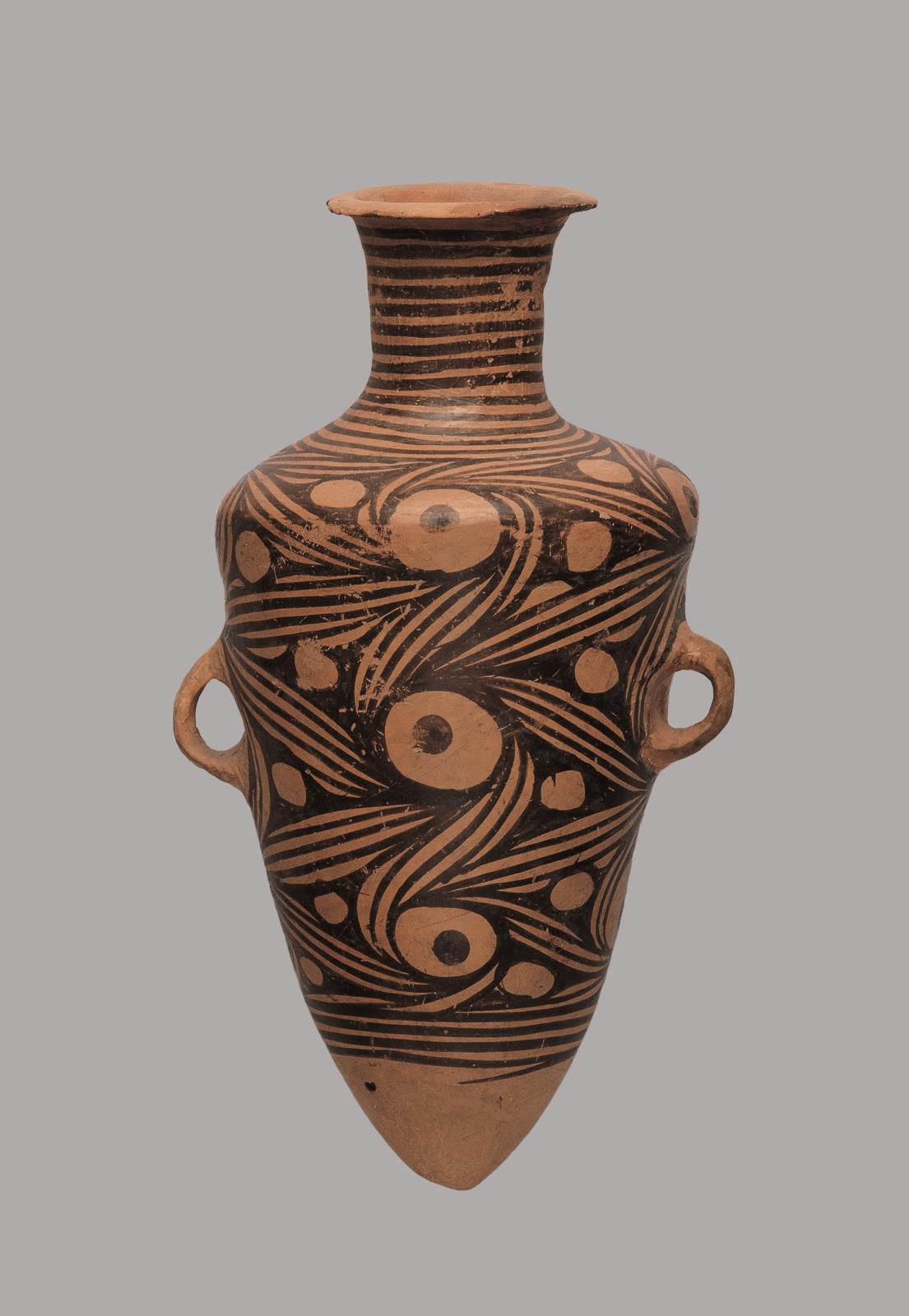 旋纹尖底彩陶瓶