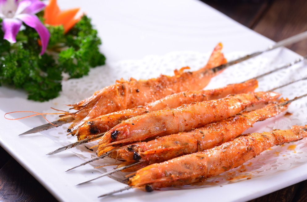 烤虾串