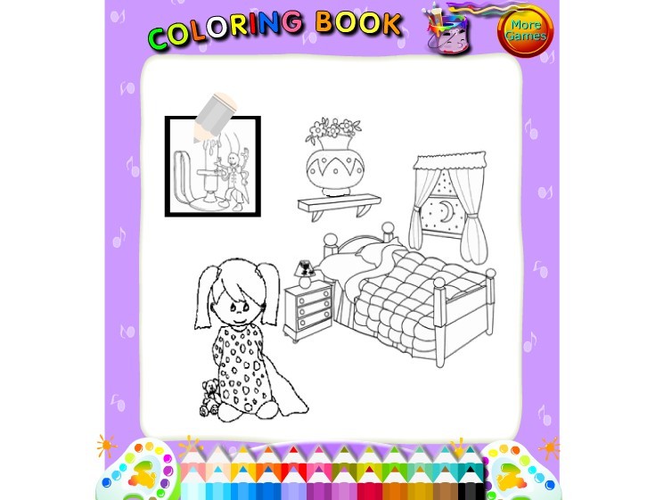 小公主房间填色