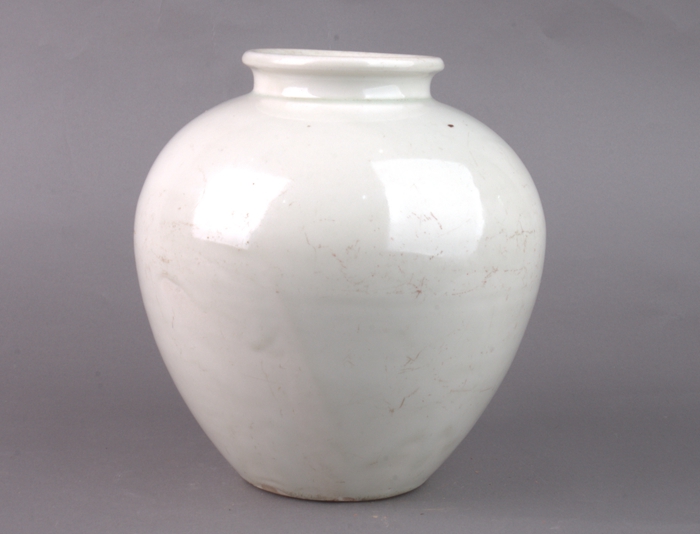 唐"盈"字款白瓷坛