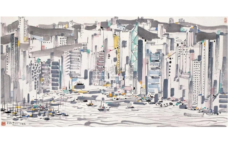  p>《海市蜃楼(忆香港)》是吴冠中创作的绘画作品. /p>