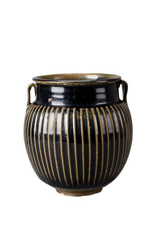 金代黑釉金线罐
