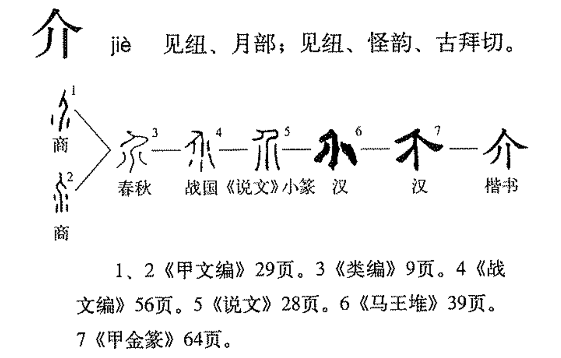 此字始见于商朝的甲骨文.本义是铠甲.