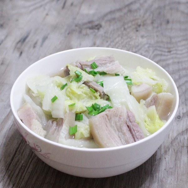 咸肉鲜虾白菜煲