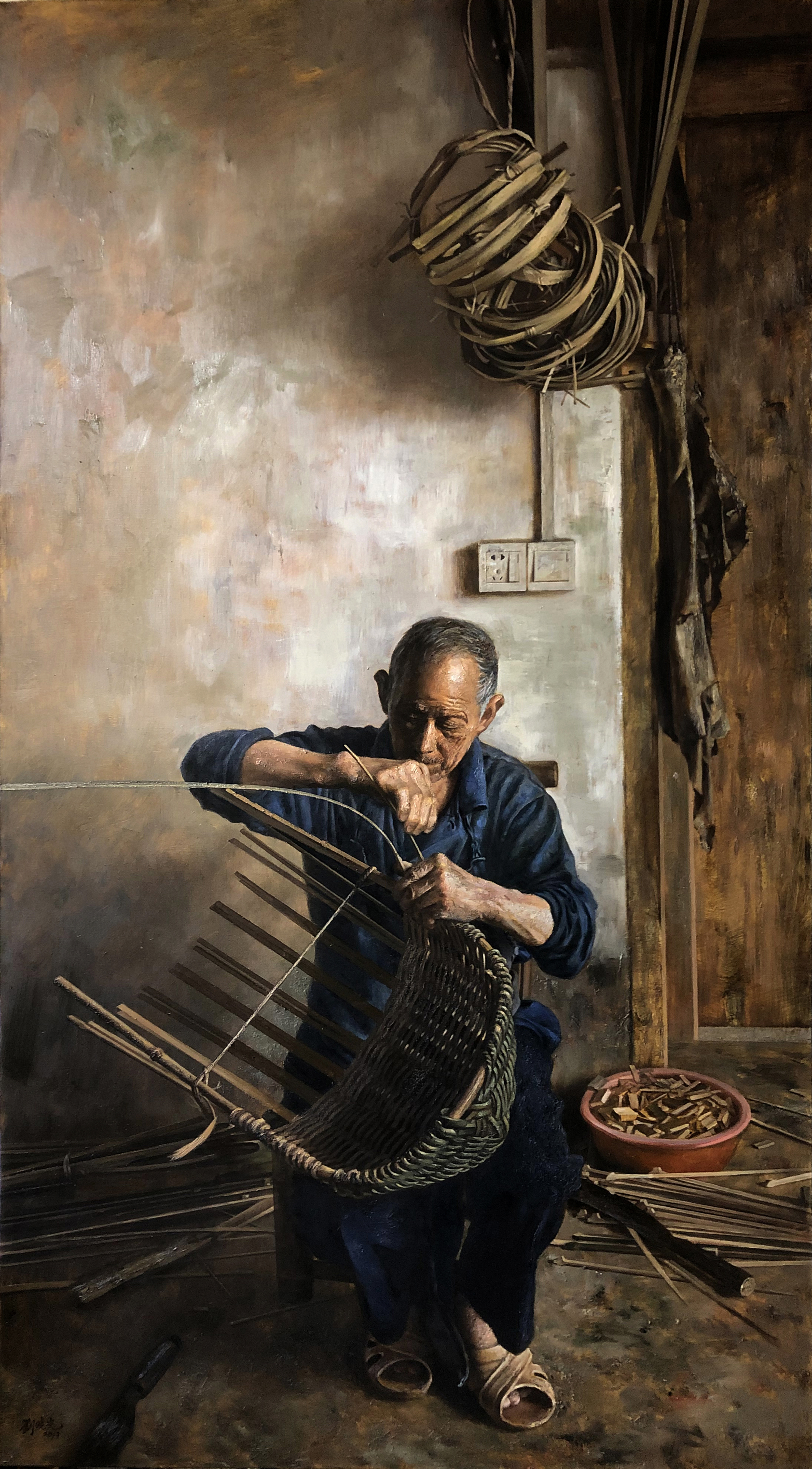  p data-id="tglamon1q2su">刘晓光创作的油画作品《老父亲》.