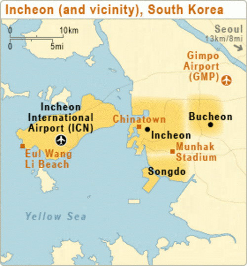 规划中的"松岛新城"位于韩国第二大港口城市