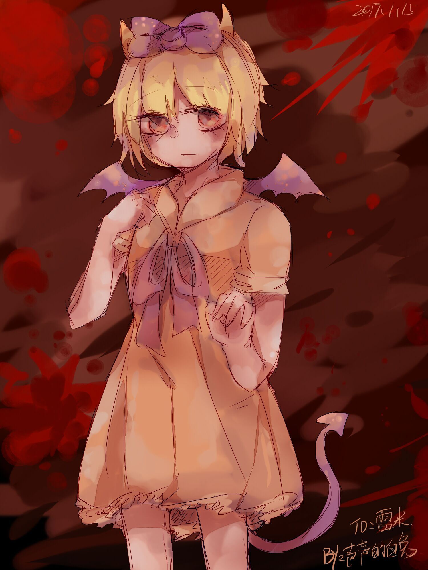  p>可爱小雷米创作的人物,金黄色头发,瞳色为橘黄色(头上的眼睛睁开后