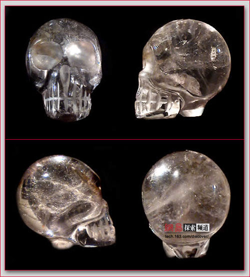  p>水晶头骨指有石英石打造完成的模型.