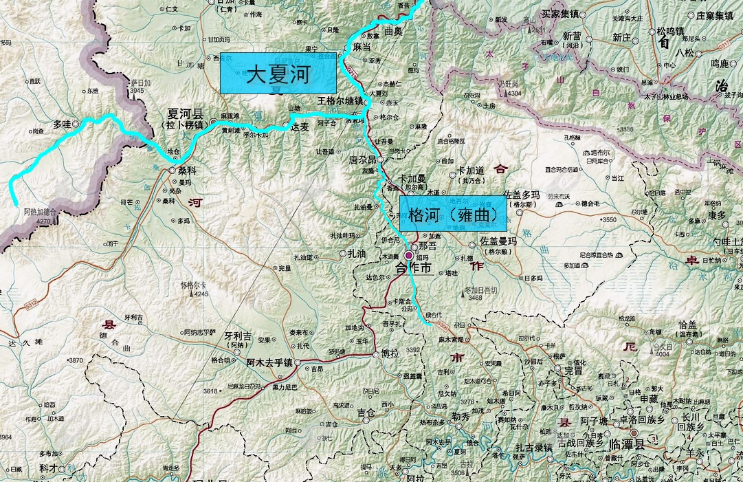 data-id="gnascxf36o">格河,藏语称"雍曲",也有咯河之称,见于一些地图