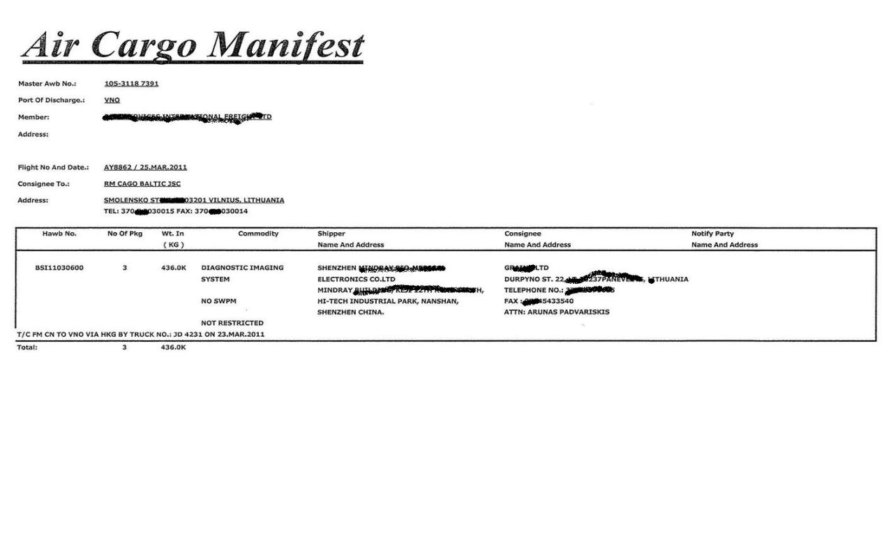 Air Cargo Manifest_百度百科