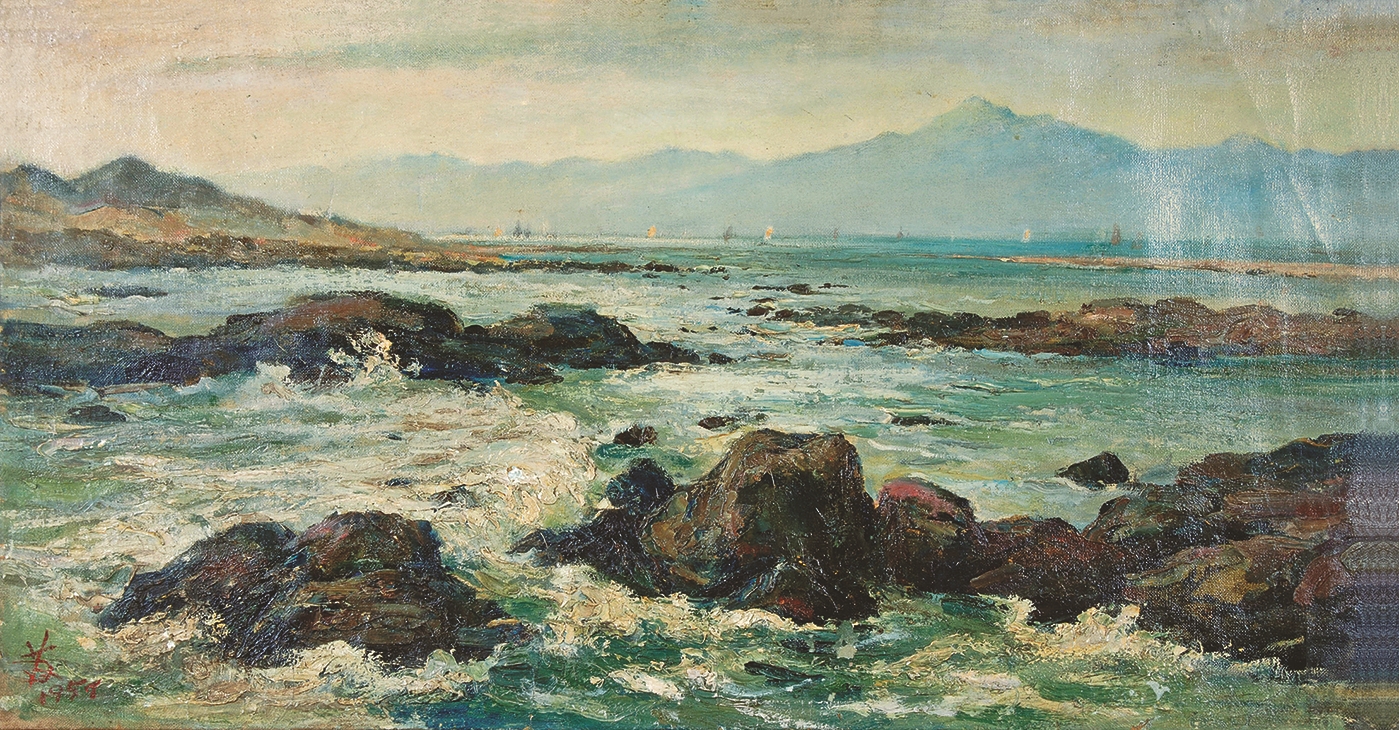 现代苏天赐《海》油画