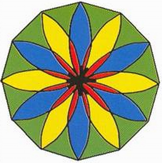  p>曼陀罗卡片是由红,黄,蓝,绿四种颜色组成的一组对称图形. /p>