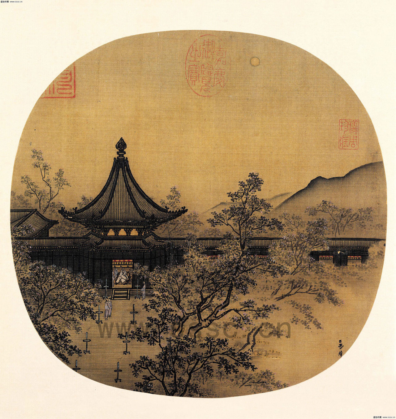  p>《宋马麟秉烛夜游图》是宋代画家马麟创作的一幅古画. /p>