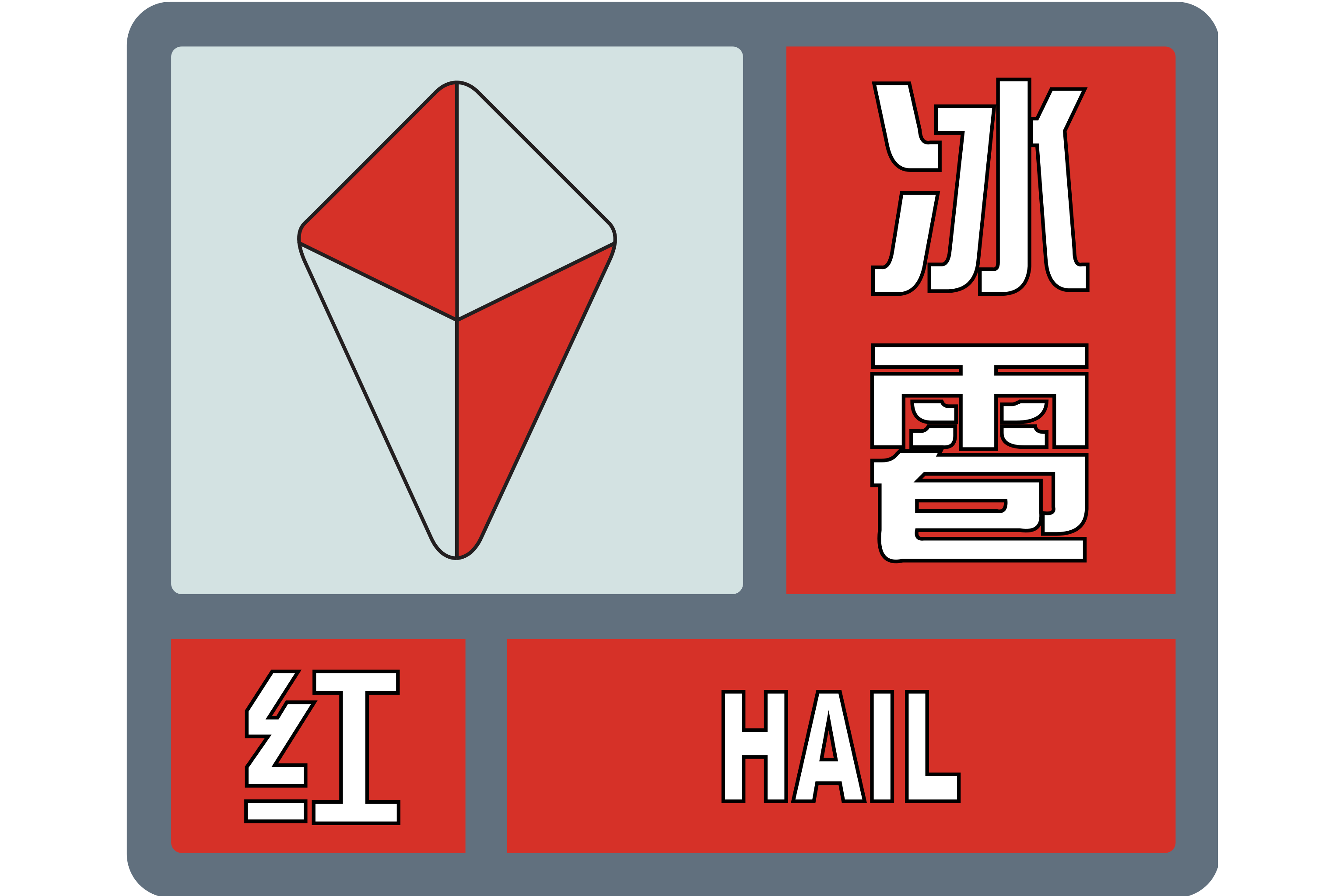 冰雹红色预警信号