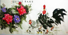 王世军国画作品鸡