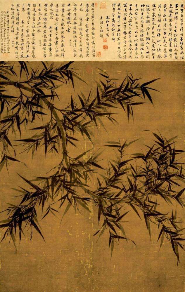 墨竹图（北宋文同创作绢本墨笔画）_百度百科