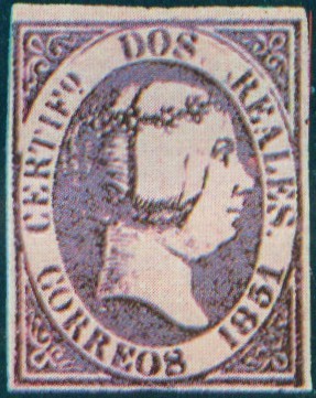 西班牙"女王肖像"错色邮票