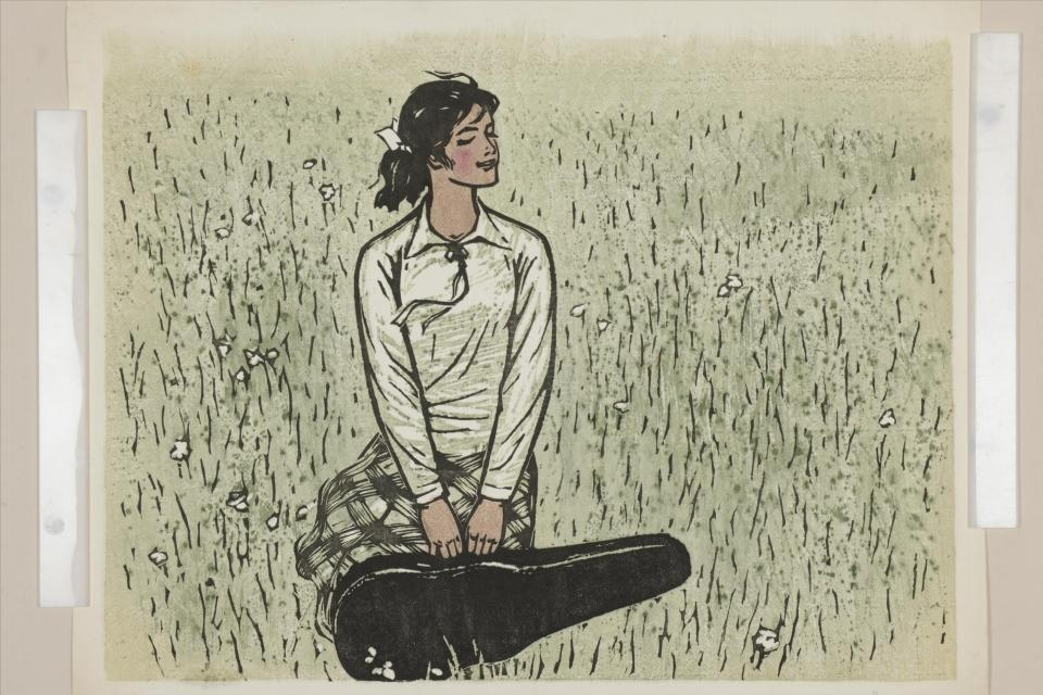 4yz">现代吴凡百灵鸟木刻版画是重庆中国三峡博物馆收藏的绘画类作品