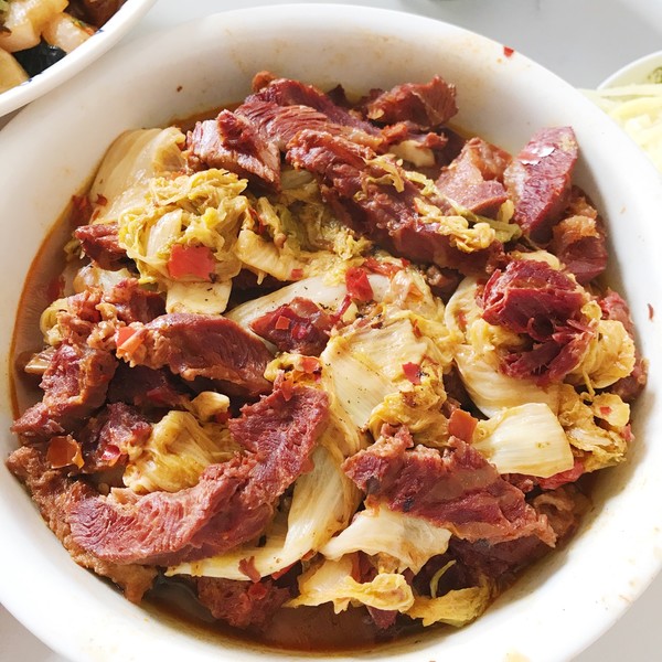 姜醋白菜炒牛肉