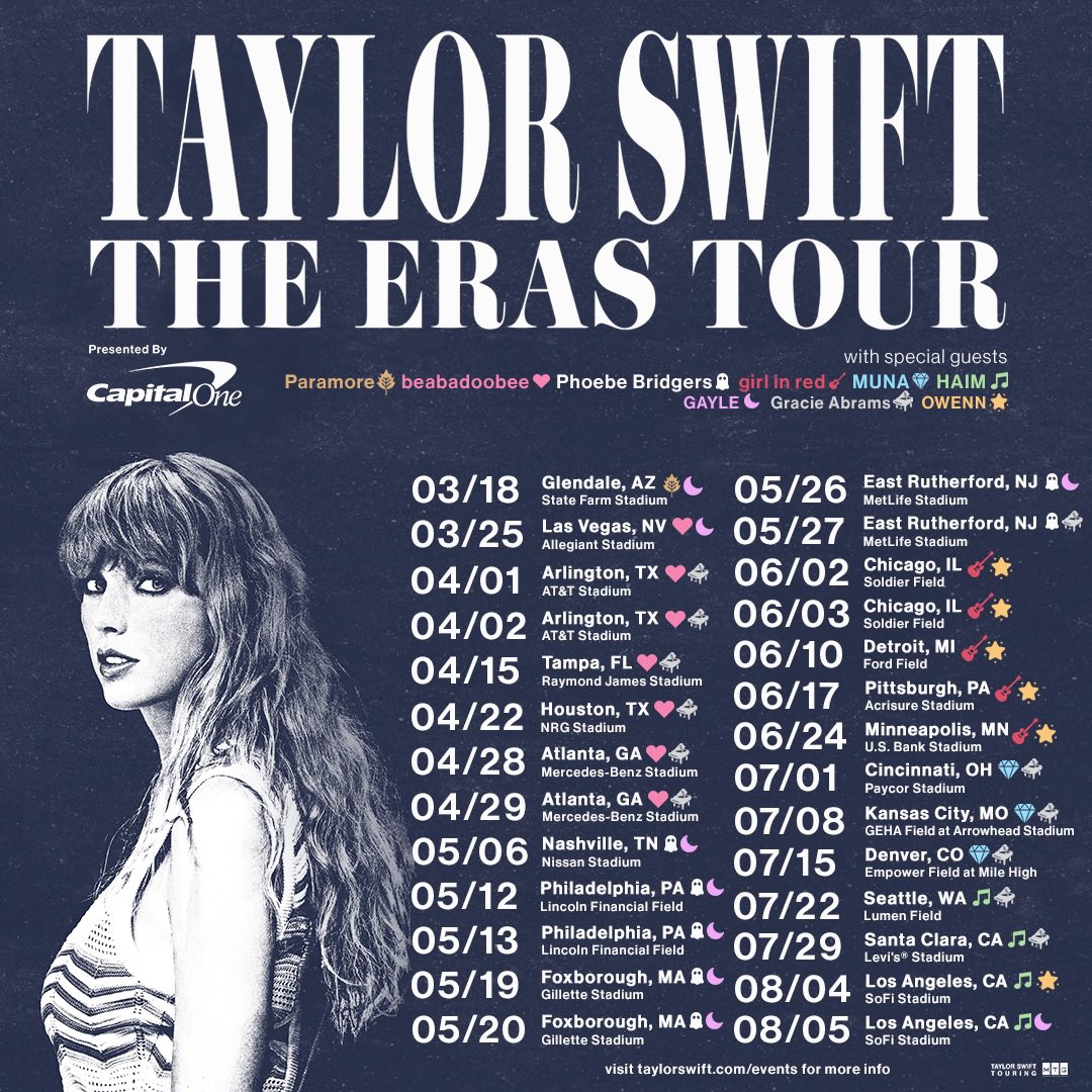 泰勒·斯威夫特"the eras tour"世界巡回演唱会 the eras tour